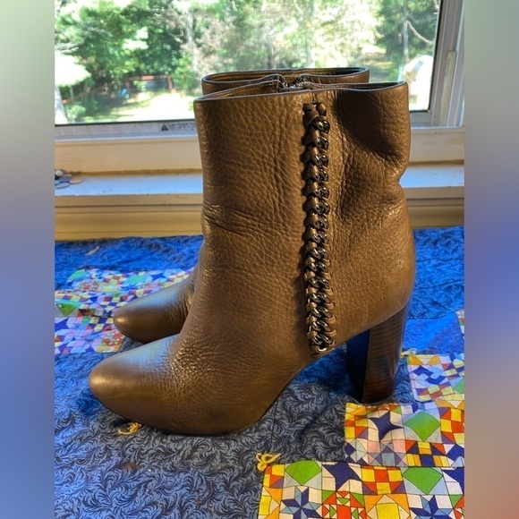 Coach Teagan leather ankle boots in tobacco size 7.5 - Picture 5 of 10